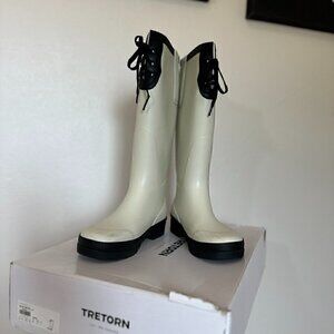 Tretron Lacey Lace Up Boot in White/Black